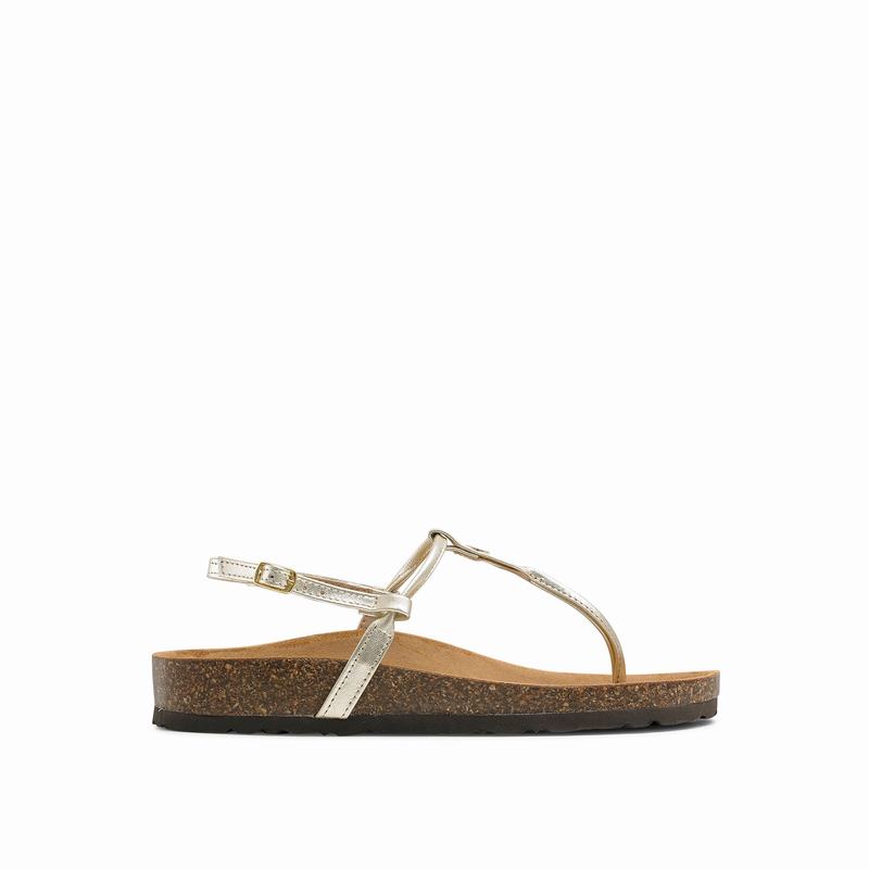 Russell & Bromley Teebird T-Bar Sandals Womens Metallic [AZB195GF]